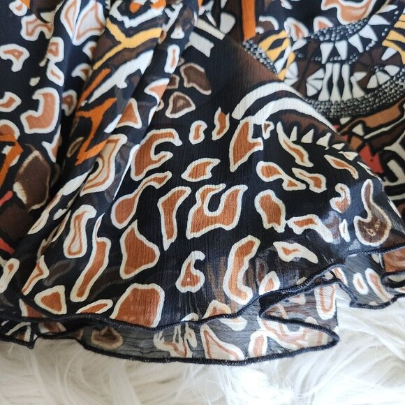 Ruby Rd Tiered Maxi Skirt Women's 12 Pull on Elastic Waist Flowy Lined Southwest - Picture 11 of 14